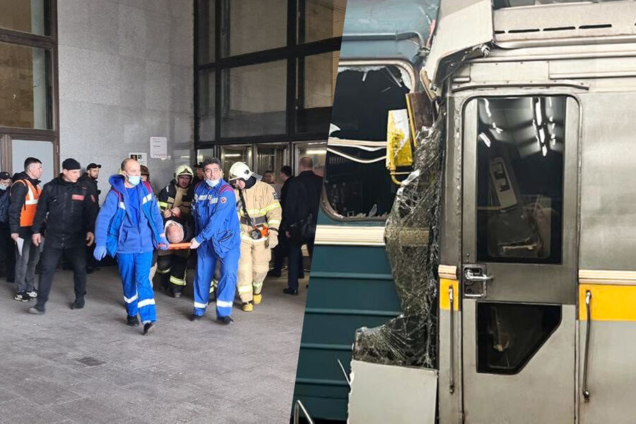 Машиниста зажало в кабине, пять пассажиров ранены. В метро Москвы столкнулись поезда